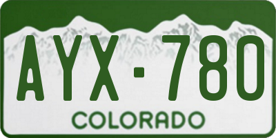 CO license plate AYX780
