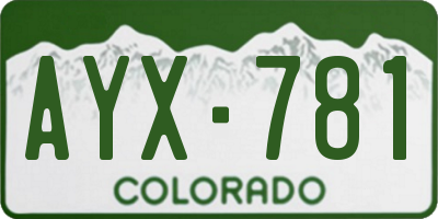 CO license plate AYX781