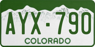 CO license plate AYX790