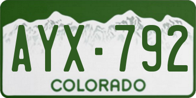 CO license plate AYX792