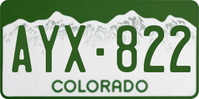 CO license plate AYX822