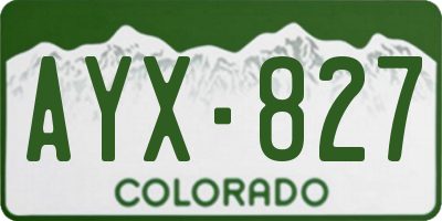 CO license plate AYX827