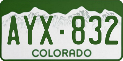 CO license plate AYX832