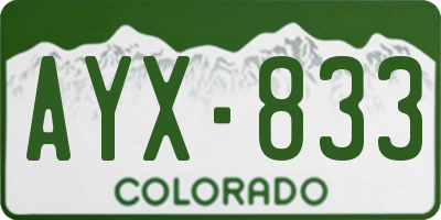 CO license plate AYX833
