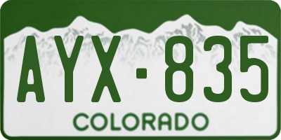 CO license plate AYX835