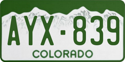CO license plate AYX839