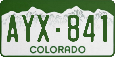 CO license plate AYX841