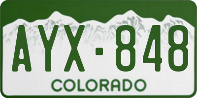 CO license plate AYX848