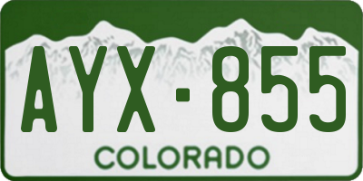 CO license plate AYX855