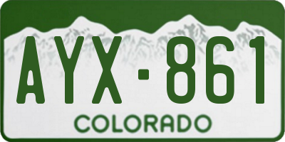 CO license plate AYX861
