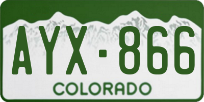 CO license plate AYX866