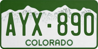 CO license plate AYX890