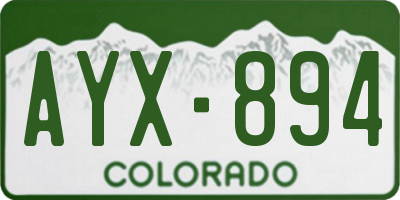 CO license plate AYX894