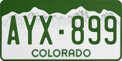 CO license plate AYX899