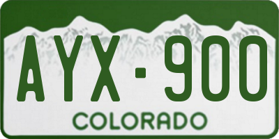 CO license plate AYX900