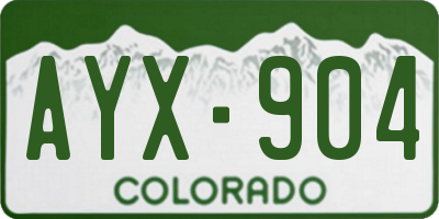 CO license plate AYX904