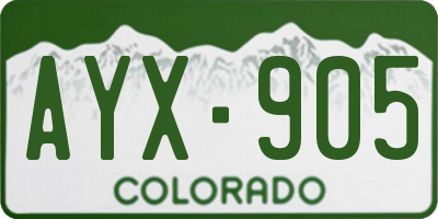 CO license plate AYX905