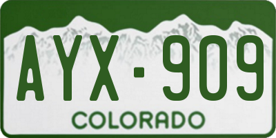 CO license plate AYX909