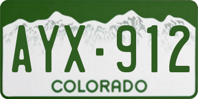 CO license plate AYX912