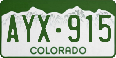 CO license plate AYX915