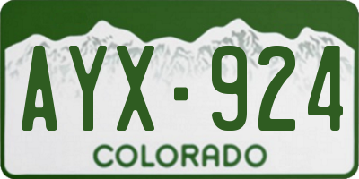 CO license plate AYX924