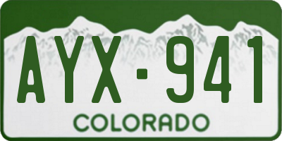 CO license plate AYX941