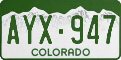 CO license plate AYX947