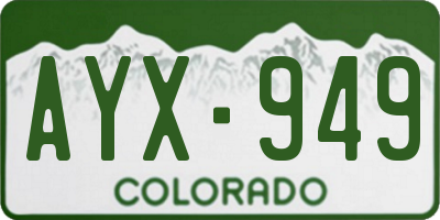 CO license plate AYX949
