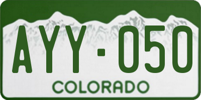CO license plate AYY050