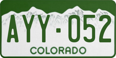 CO license plate AYY052