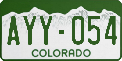 CO license plate AYY054
