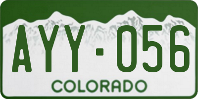 CO license plate AYY056