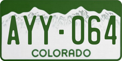 CO license plate AYY064