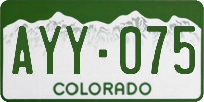 CO license plate AYY075