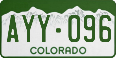 CO license plate AYY096