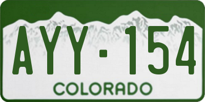 CO license plate AYY154