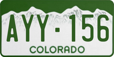 CO license plate AYY156