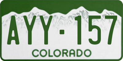 CO license plate AYY157