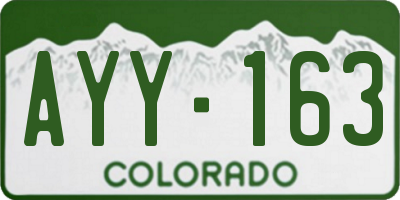 CO license plate AYY163