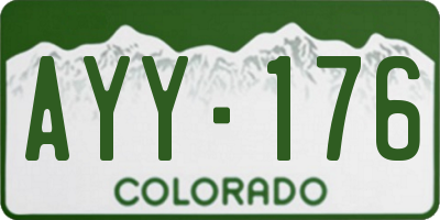 CO license plate AYY176