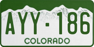 CO license plate AYY186