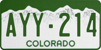 CO license plate AYY214