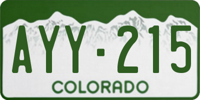 CO license plate AYY215