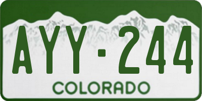 CO license plate AYY244