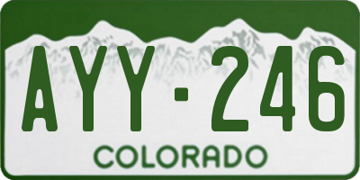 CO license plate AYY246