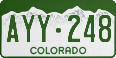 CO license plate AYY248