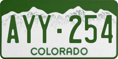 CO license plate AYY254