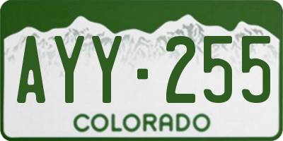 CO license plate AYY255