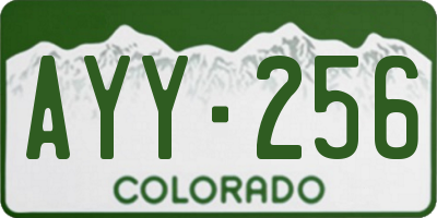 CO license plate AYY256