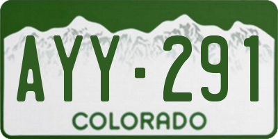 CO license plate AYY291